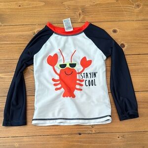 Stayin' Cool Kids Swim Shirt - Black and Red 24‎ months